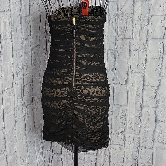 ARMANI EXCHANGE Strapless‎ Leopard Print Dress Size 6 - Picture 6 of 7